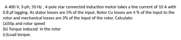 A \ ( 4 0 0 \ mathrm { ~V } , 3 - \ mathrm { ph }