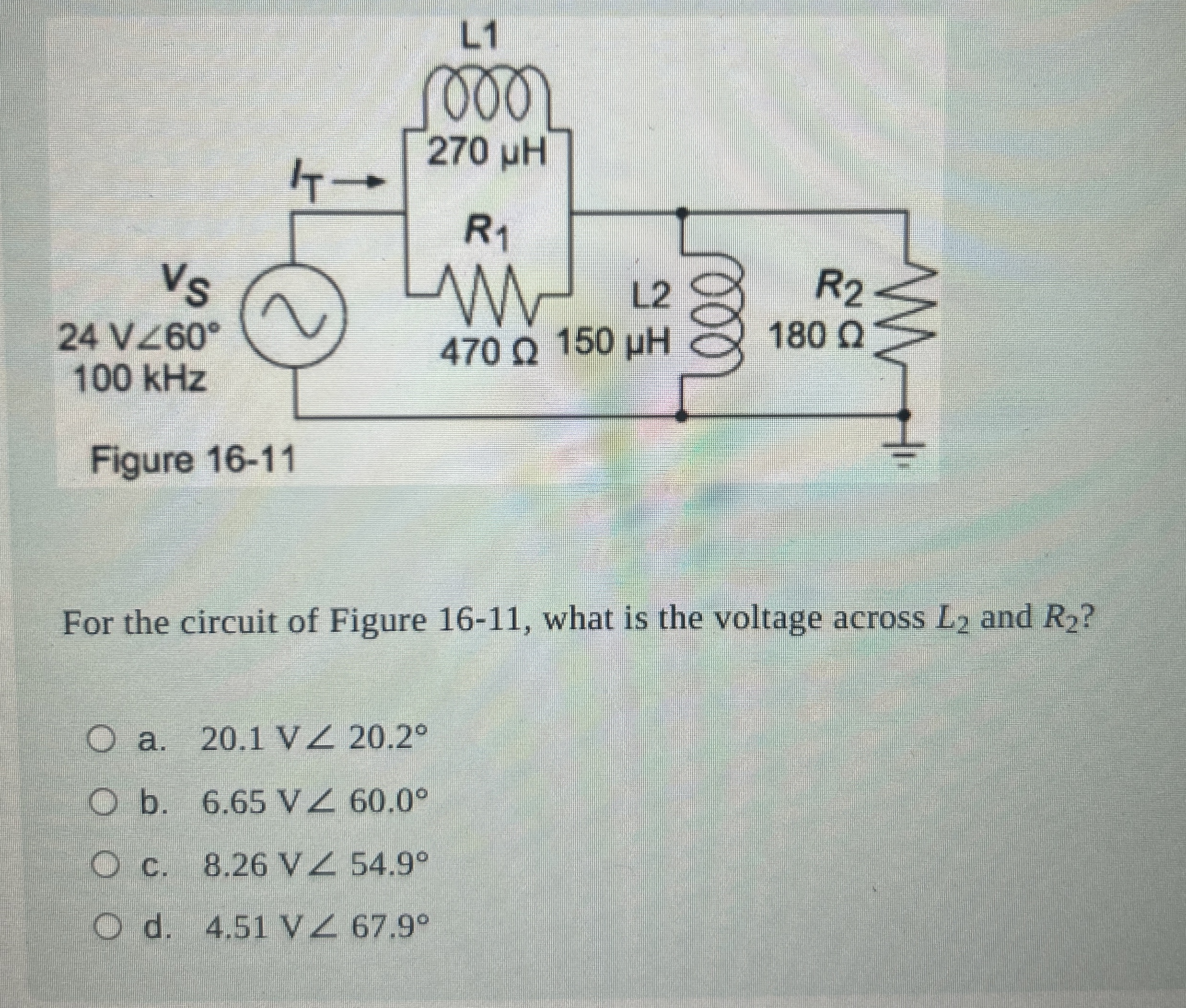 Figure 1 6 - 1 1 For the circuit of Figure 1 6 -