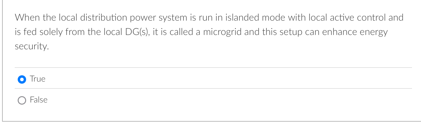 When the local distribution power system is run