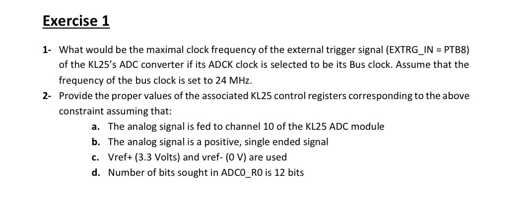 Exercise 1 1 - What would be the maximal clock
