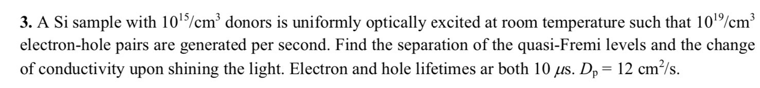 A Si sample with 1 0 1 5 c m 3 donors is