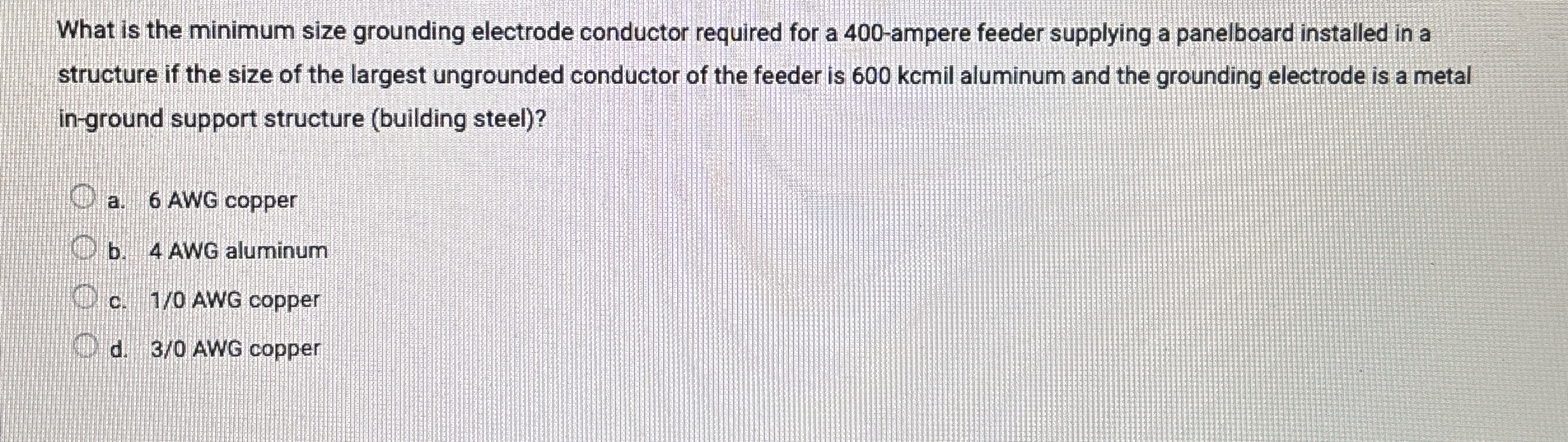 What is the minimum size grounding electrode