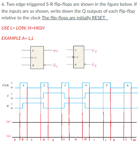 6 . Two edge - triggered S - R flip - flops are