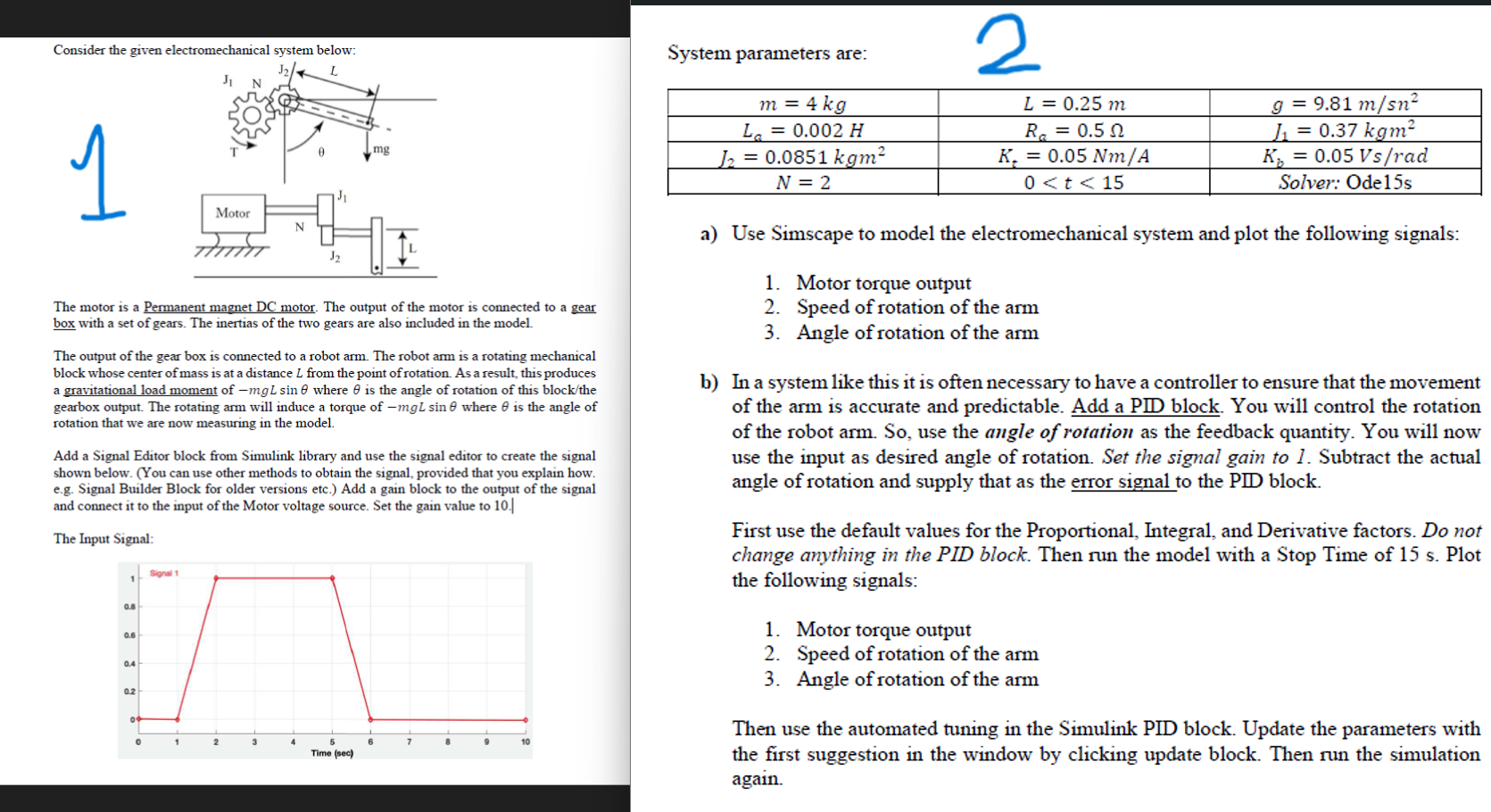 Consider the given el The motor is a Permanent