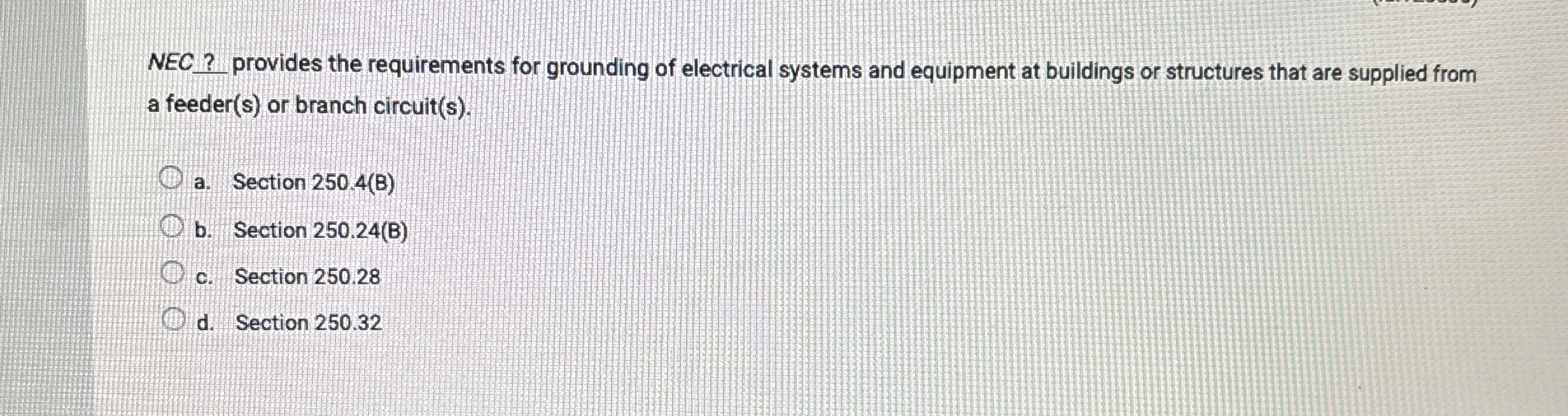 NEC? provides the requirements for grounding of