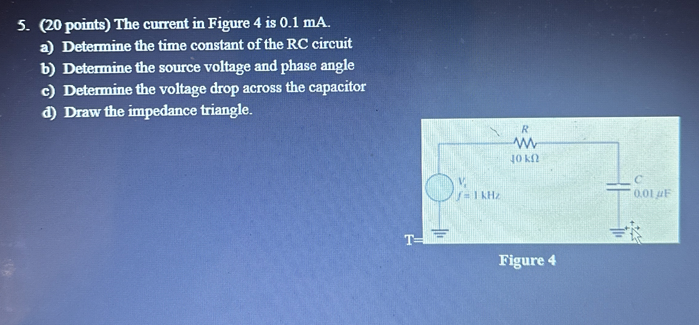 ( 2 0 points ) The current in Figure 4 is 0 . 1