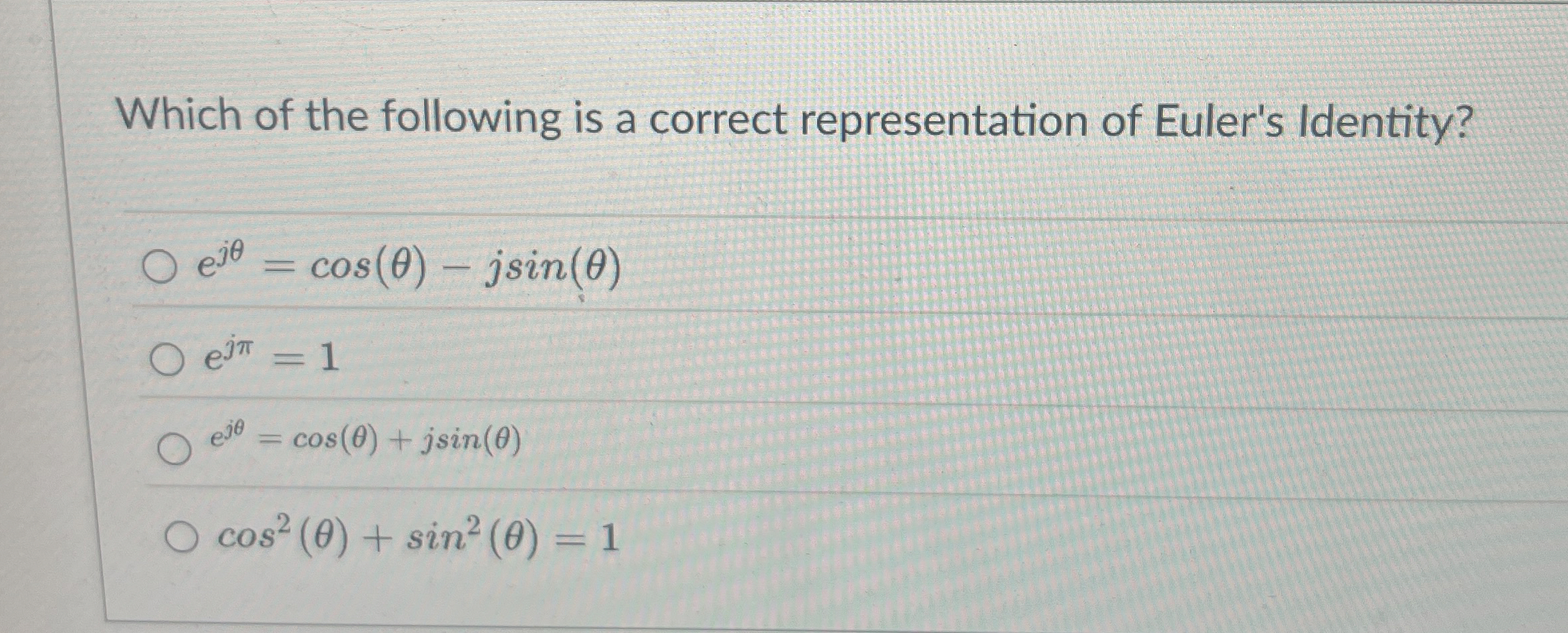 Which of the following is a correct