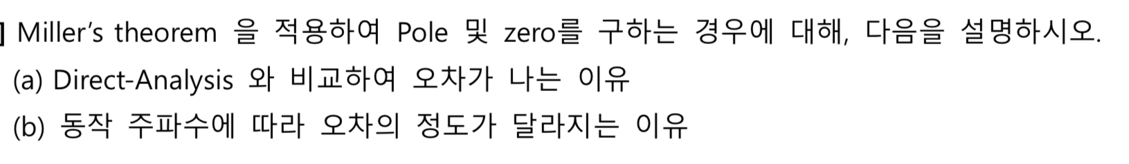 Miller's theorem Pole zero , . ( a ) Direct -