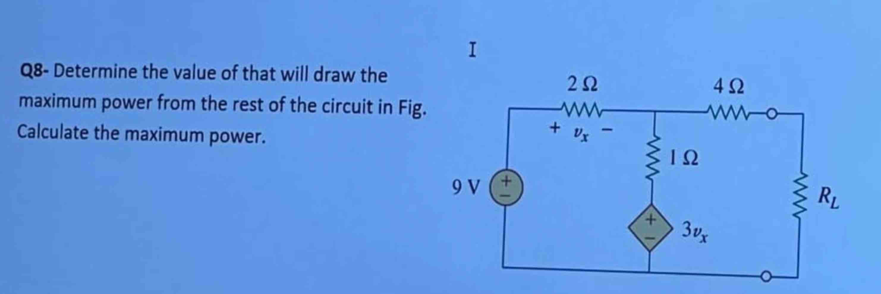 Q 8 - Determine the value of that will draw the