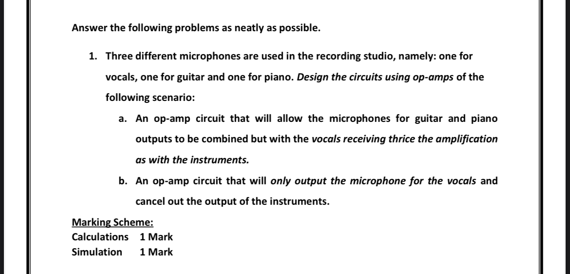 Answer the following problems as neatly as