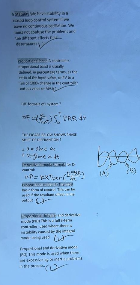 5 Stability We have stability in a closed loop