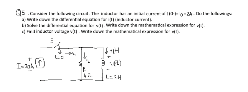Q 5 . Consider the following circuit. The