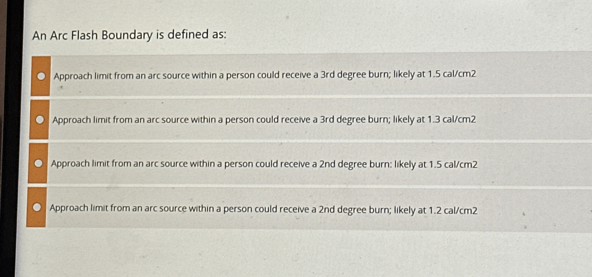 An Arc Flash Boundary is defined as: Approach
