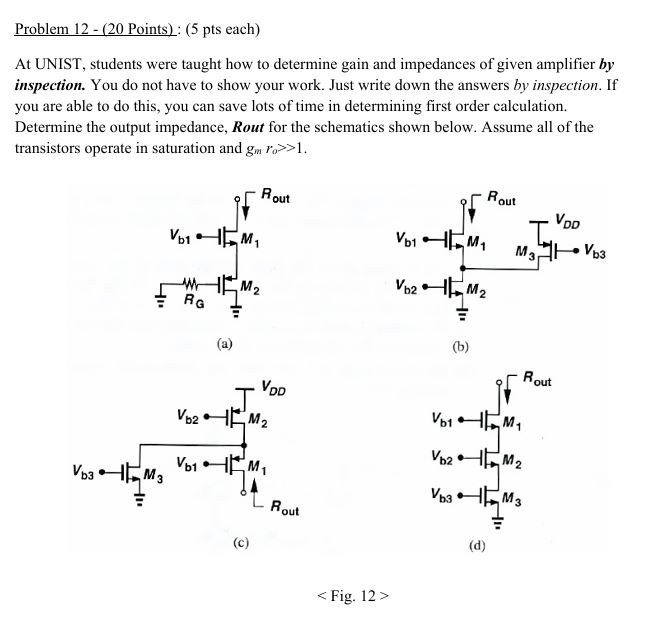 Problem 1 2 - ( 2 0 Points ) : ( 5 pts each ) At