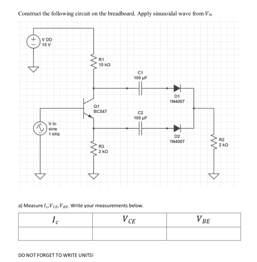 Construct the following circuit on the