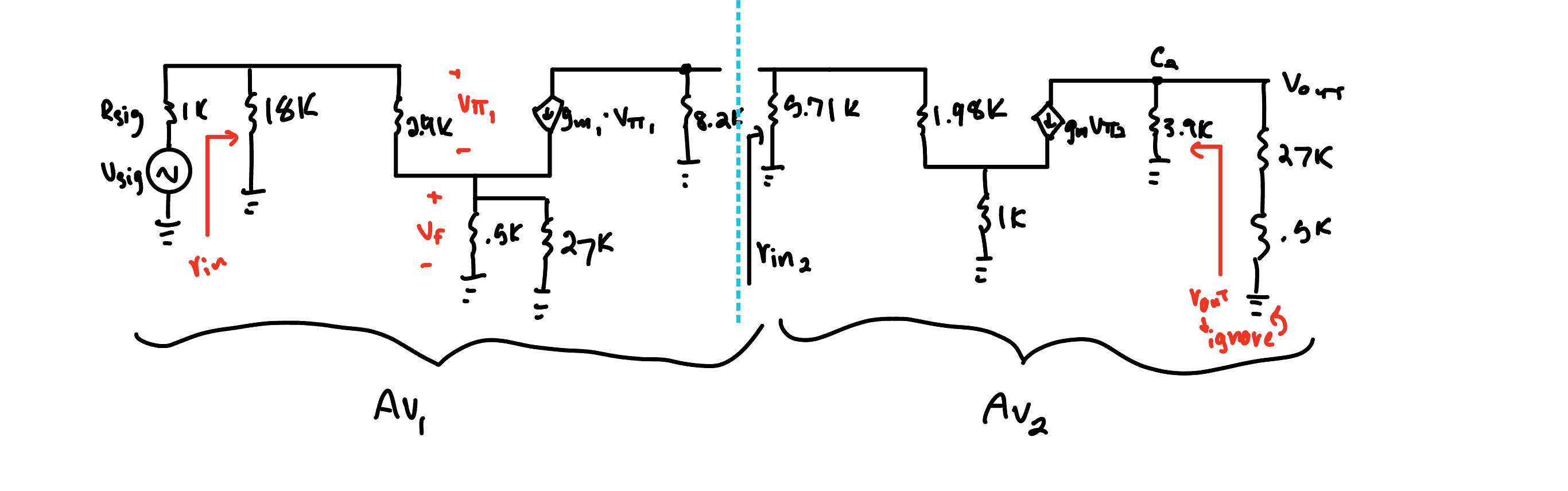 Solve for the overall gain. Gm 1 is . 0 3 3 and