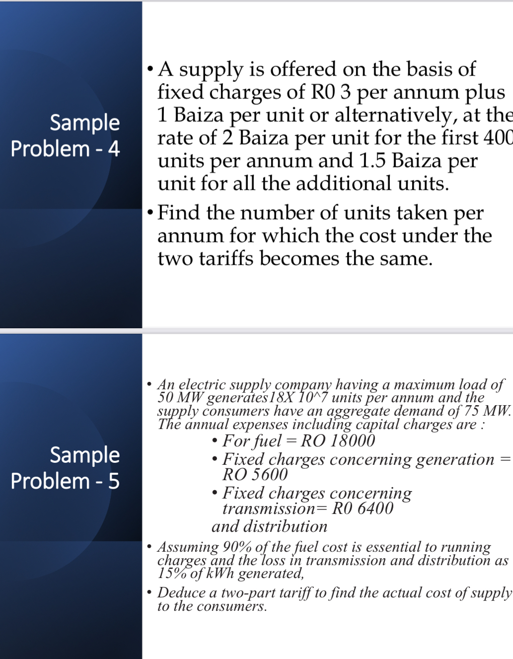 Samplr problem - 4 A supply is offered on the