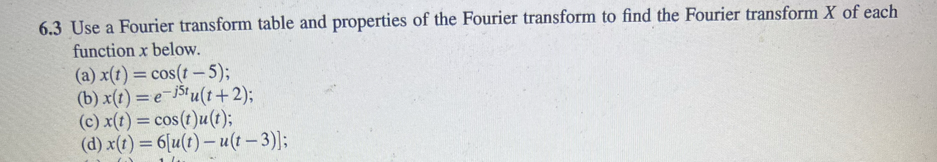 6 . 3 Use a Fourier transform table and