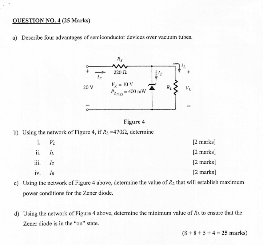 QUESTION NO . 4 ( 2 5 Marks ) a ) Describe four