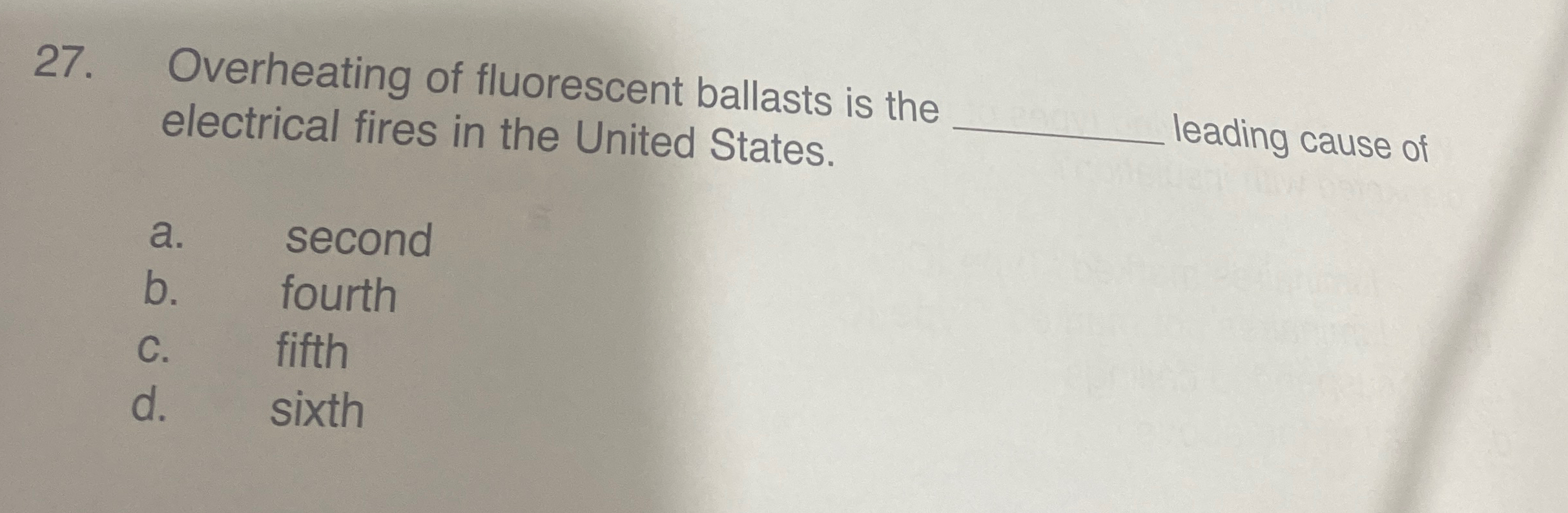 Overheating of fluorescent ballasts is the
