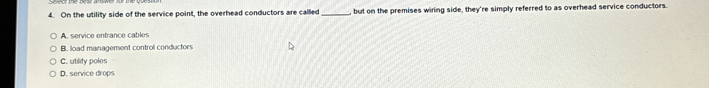 On the utility side of the service point, the