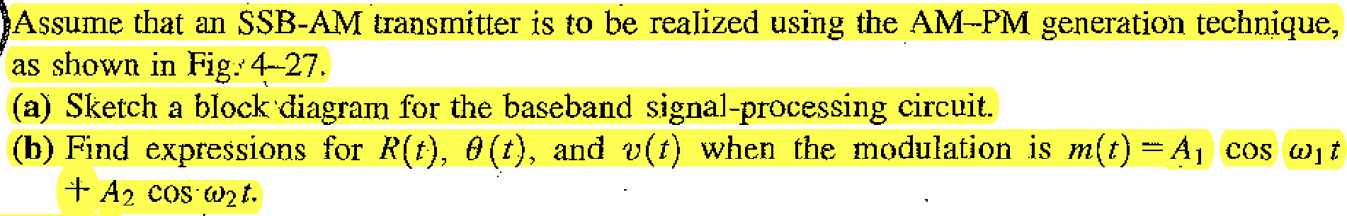 Assume that an SSB - AM transmitter is to be