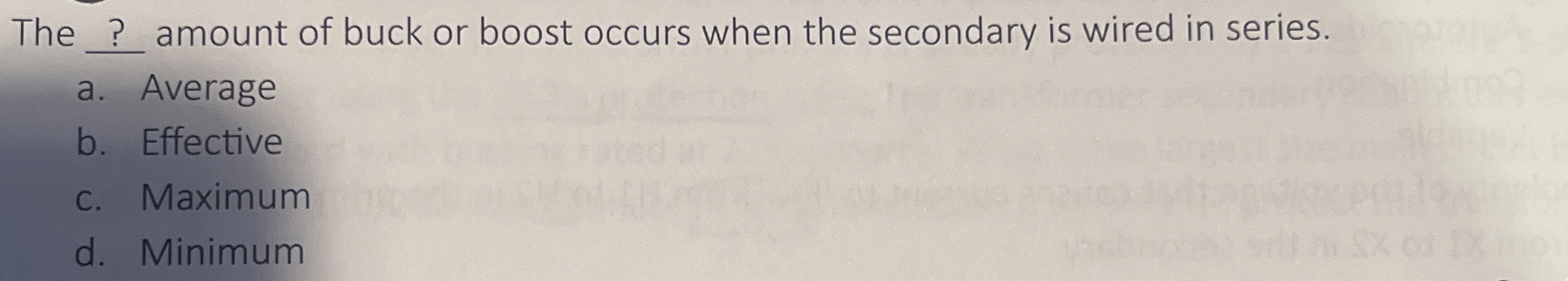 The q , amount of buck or boost occurs when the