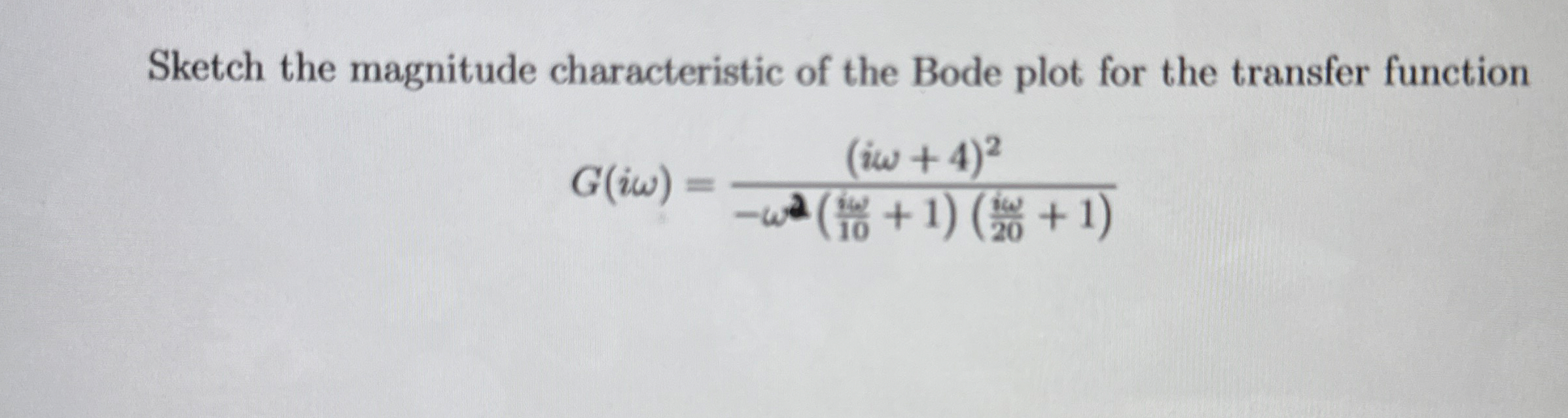 Sketch the magnitude characteristic of the Bode