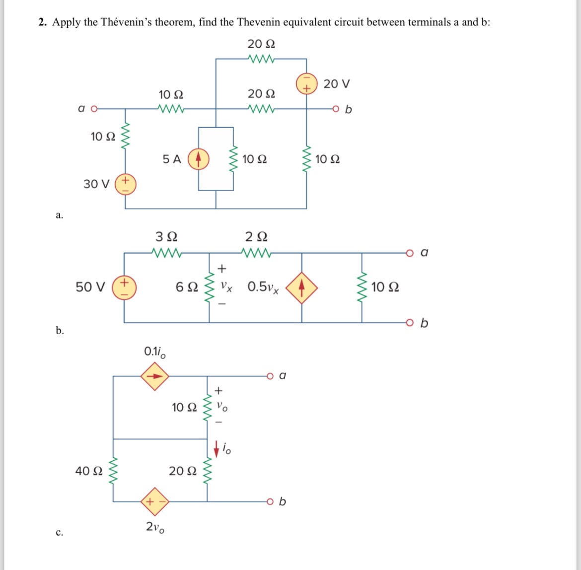 Apply the Th venin ' s theorem, find the Thevenin
