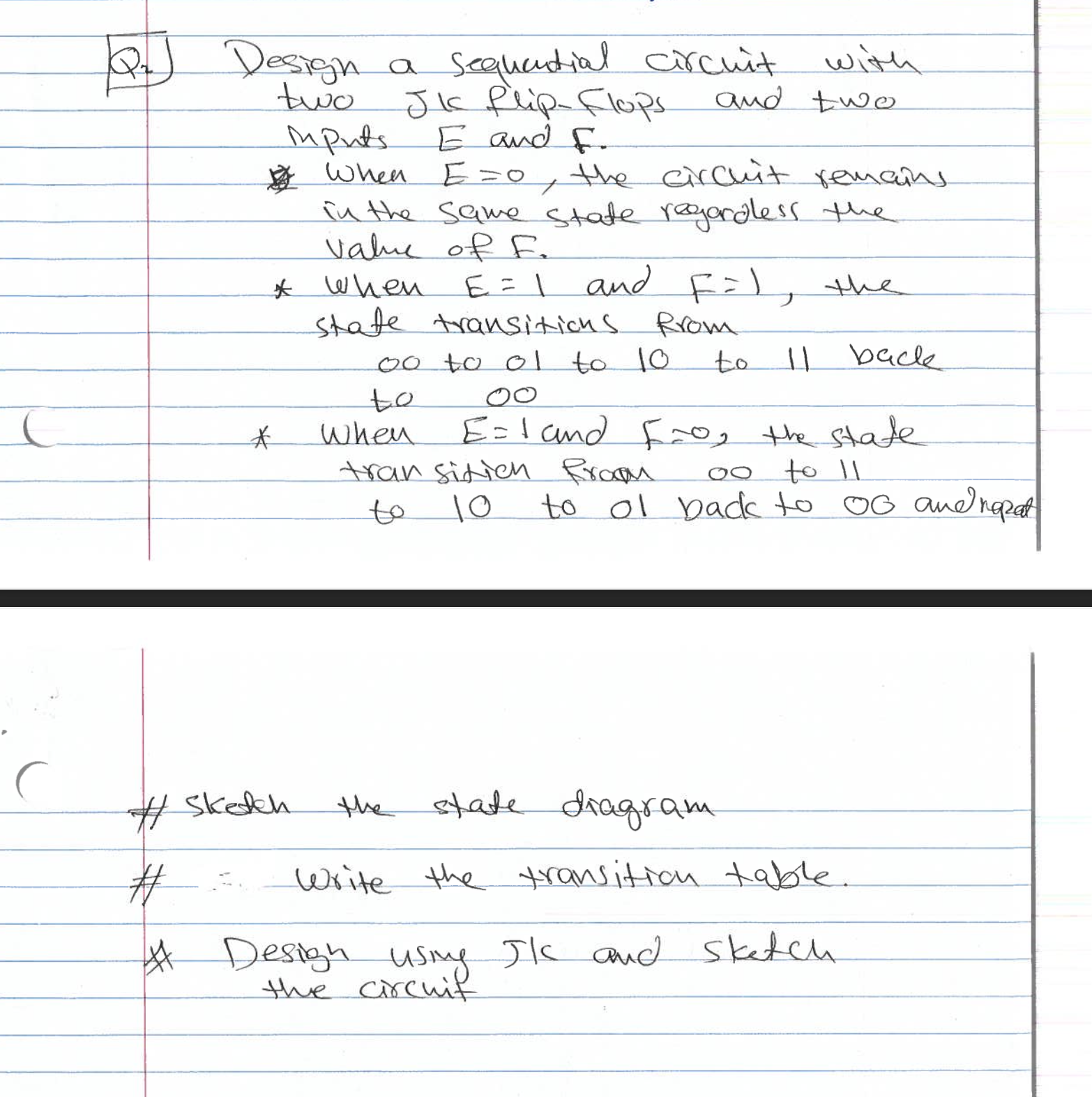 Q . \ ( ) \ ) Design a sequatial circhit with two