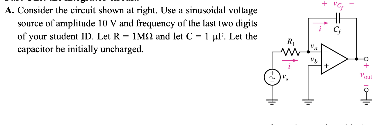 A . Consider the circuit shown at right. Use a