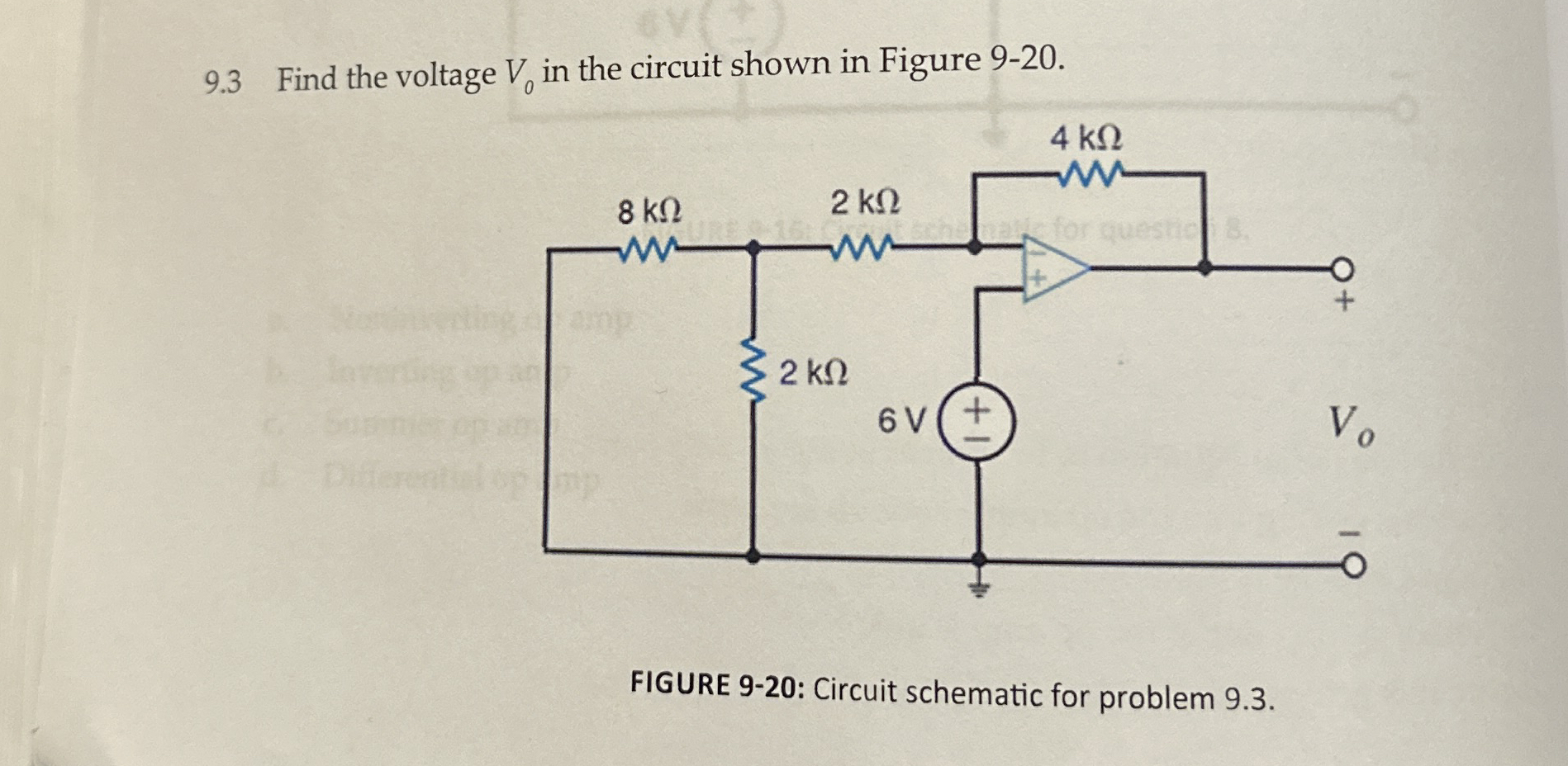 9 . 3 Find the voltage V 0 in the circuit shown