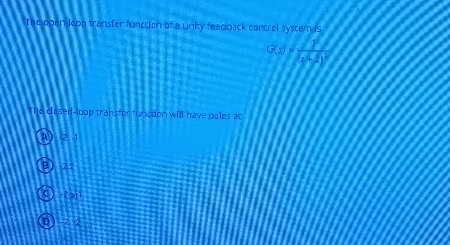The open - loop transfer function of a unity