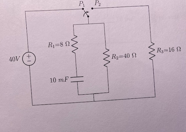 The switch, after being in position P 1 for a