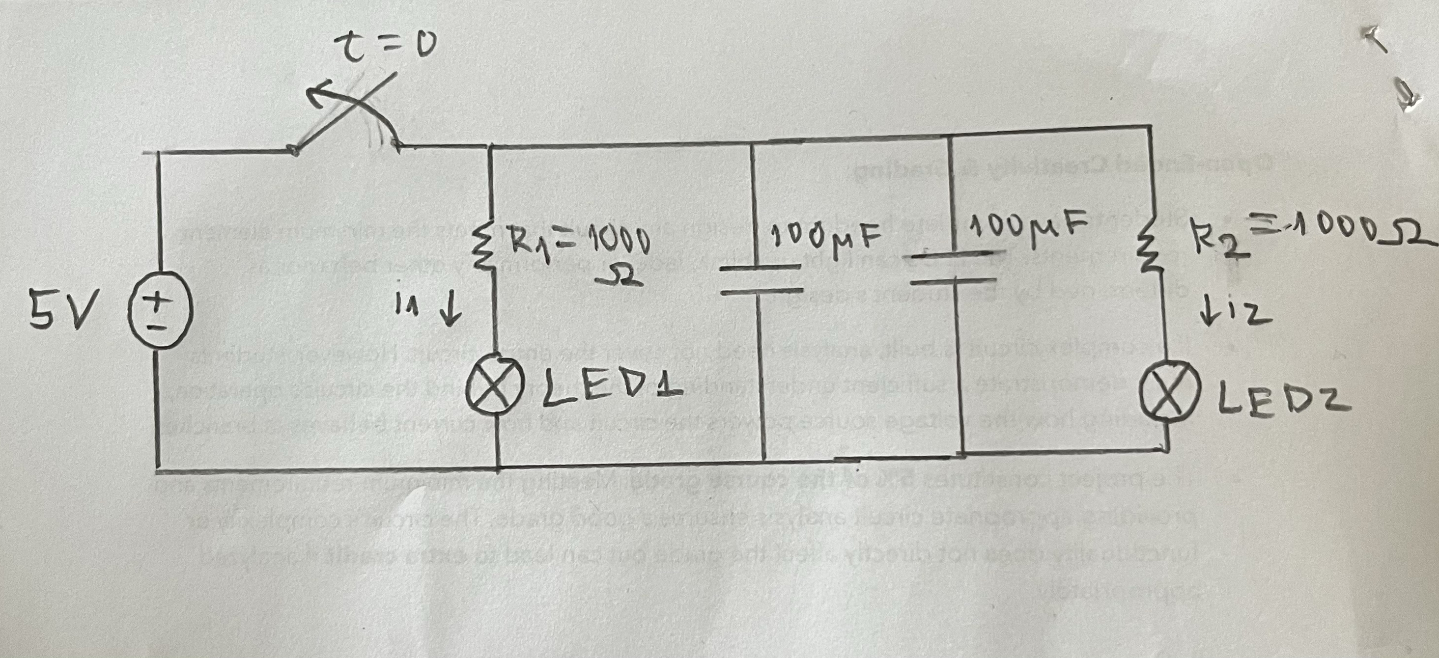 In the circuit shown, the switch has been closed