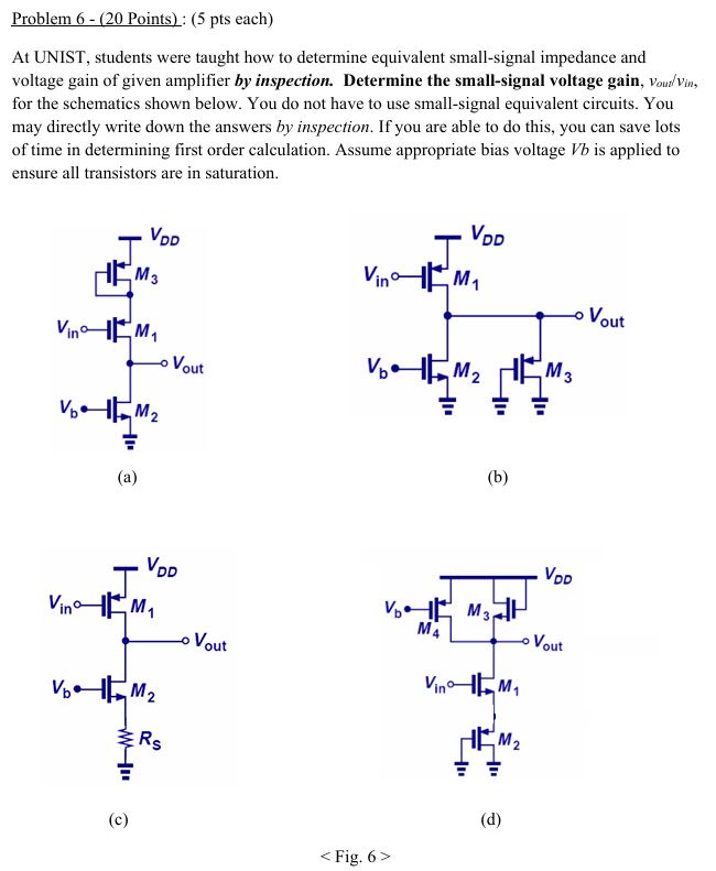 Problem 6 - ( 2 0 Points ) : ( 5 pts each )