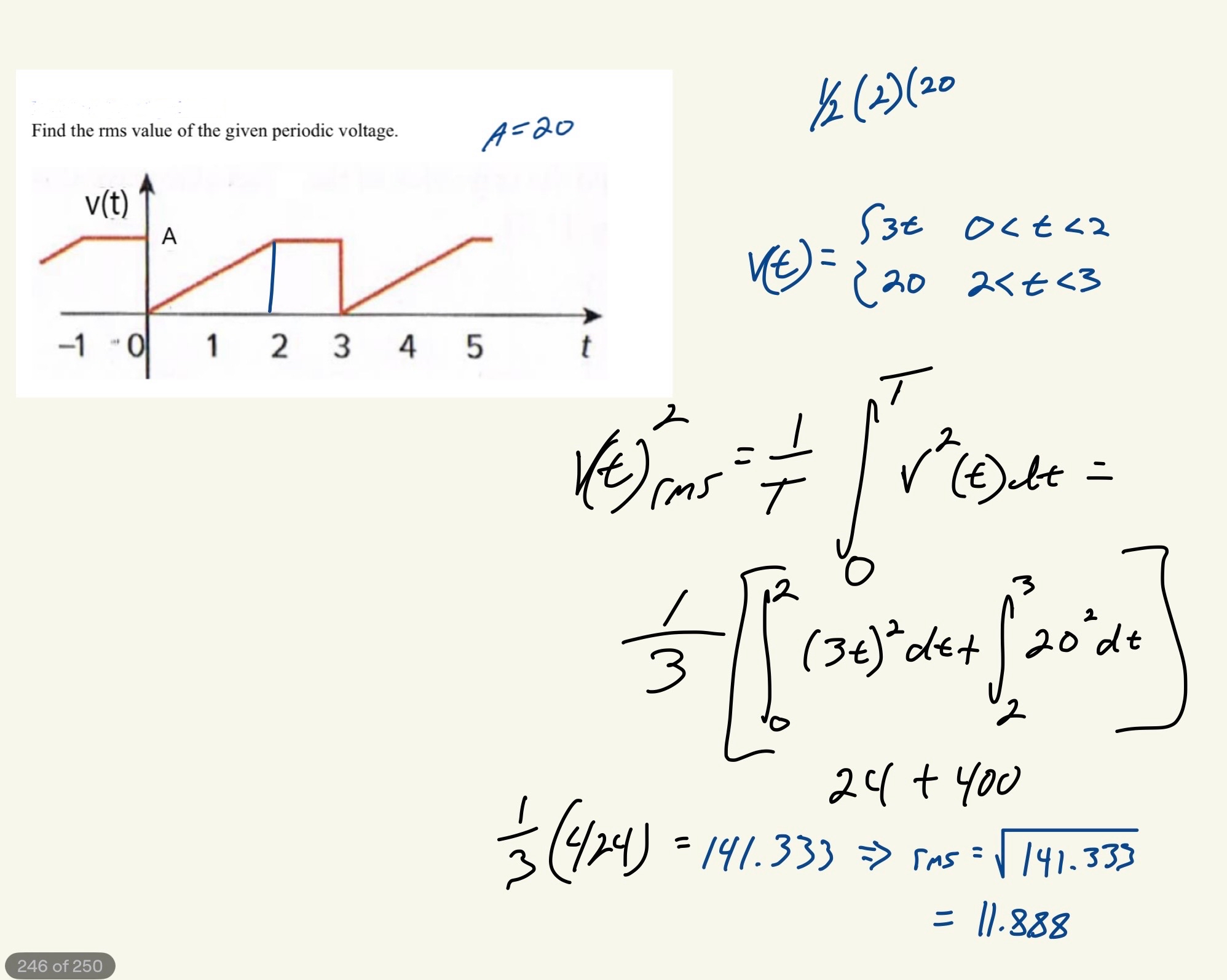 A = 2 0 , can i get a check on this problem, and