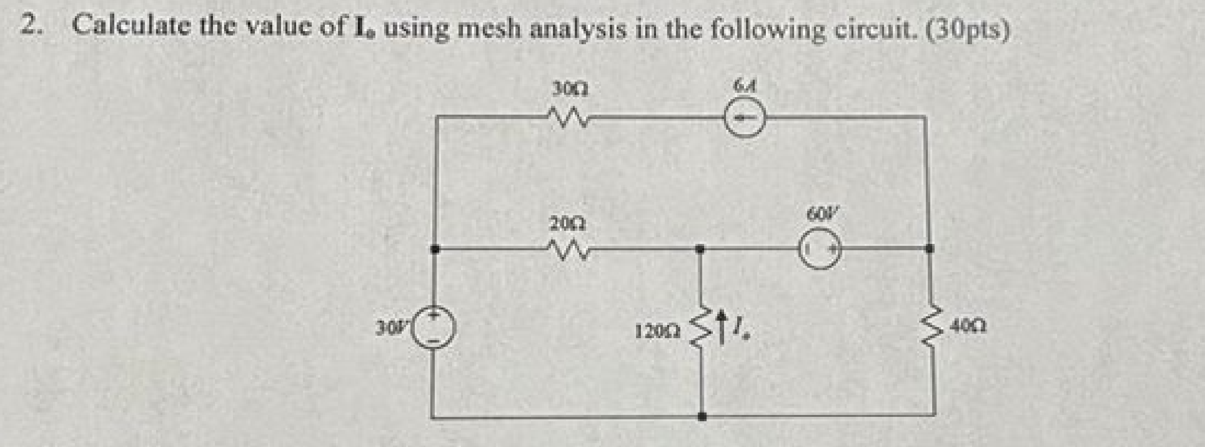 Calculate the value of I _ ( 0 ) using mesh