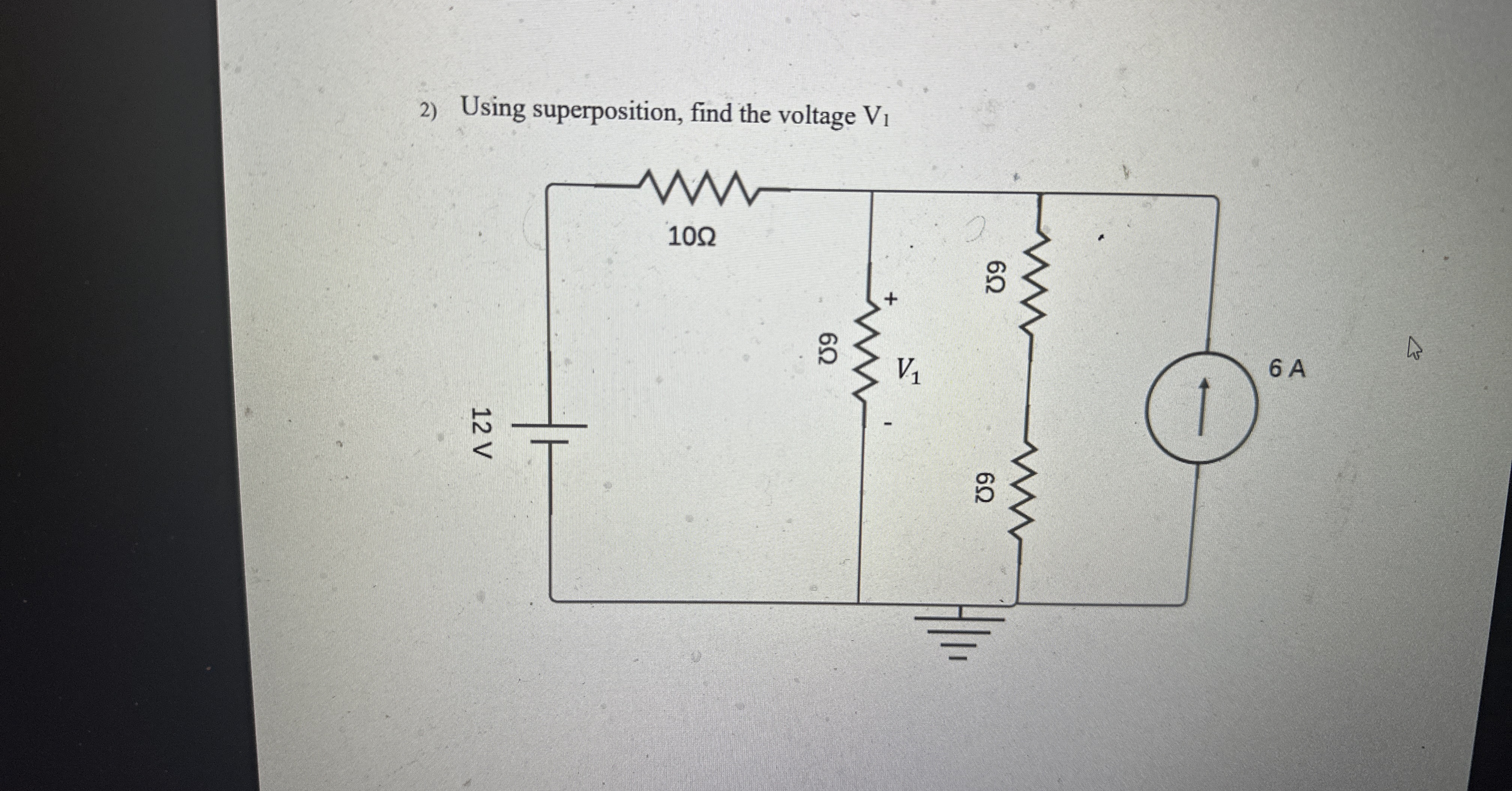 Using superposition, find the voltage V 1