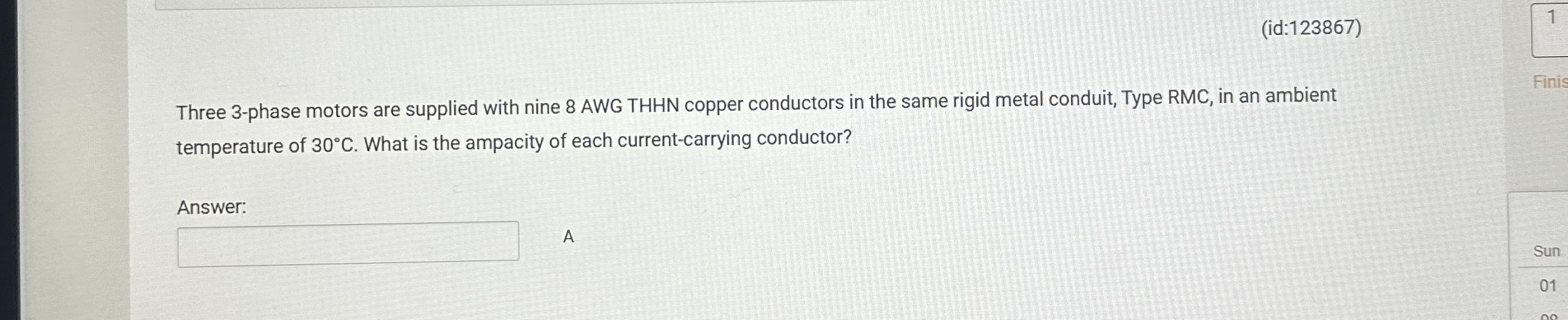 ( id: 1 2 3 8 6 7 ) Three 3 - phase motors are