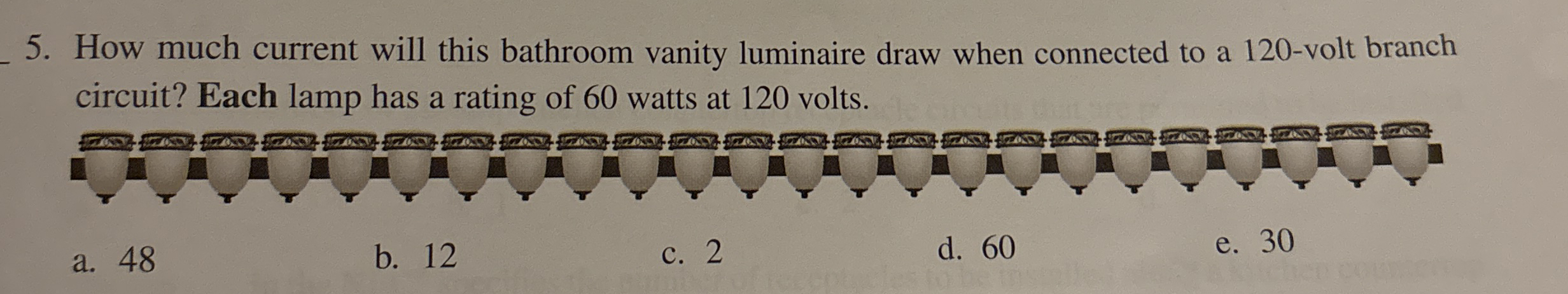 How much current will this bathroom vanity