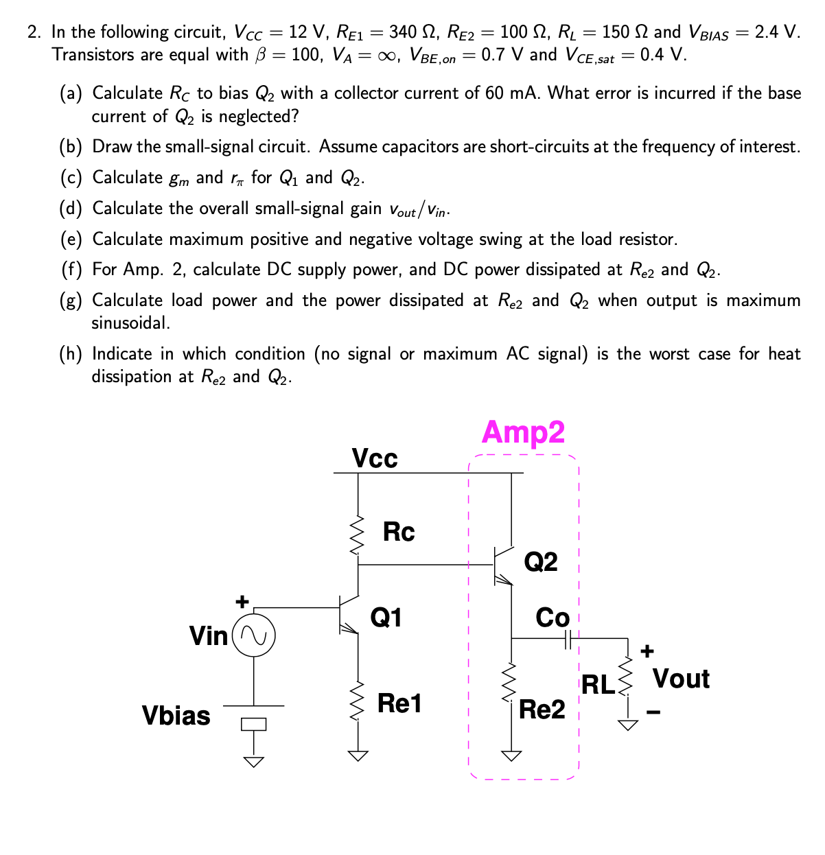 In the following circuit, V _ ( CC ) = 1 2 V , R