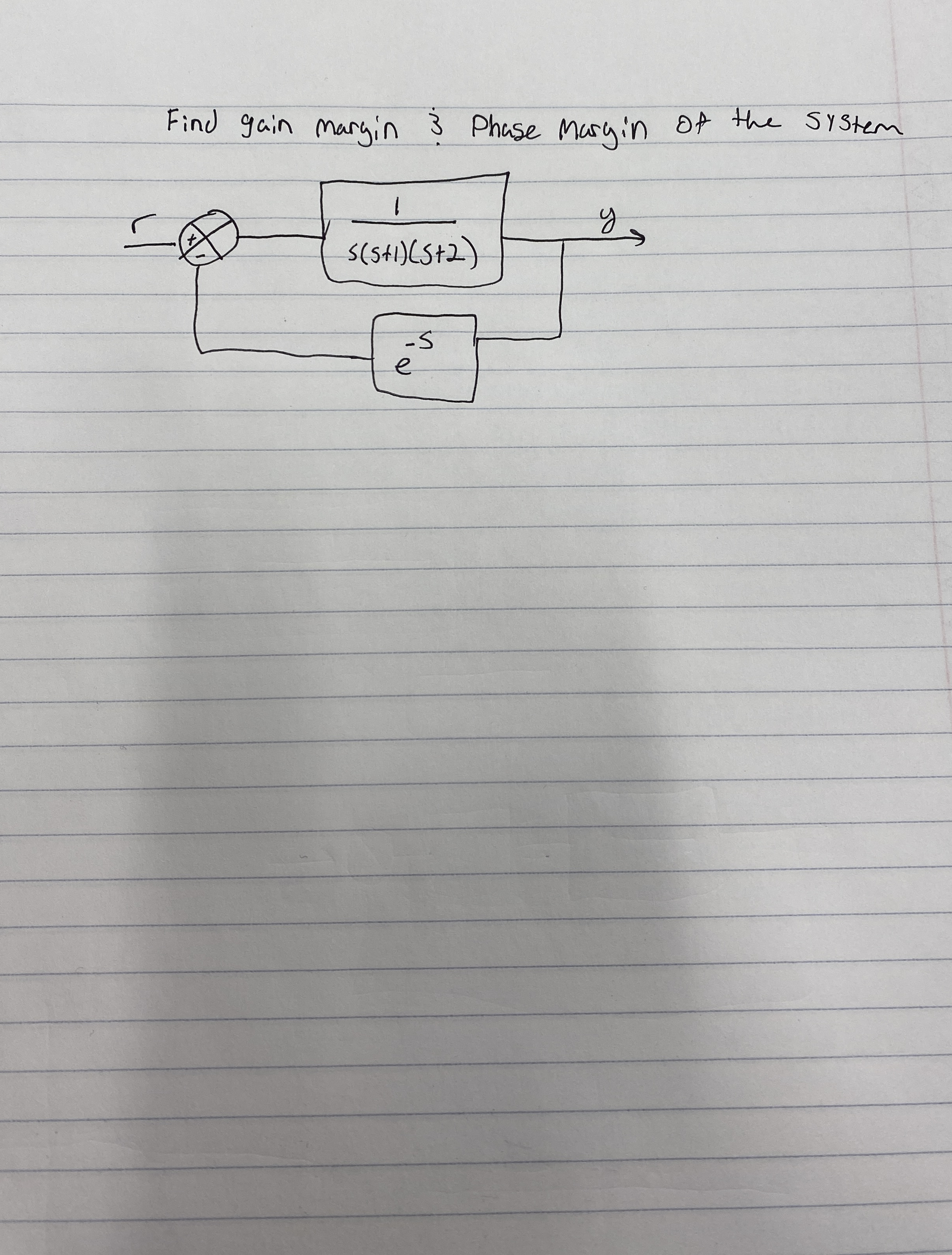 Find gain margin & Phase Mary in of the system