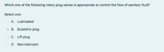 Which one of the following rotary plug valves is