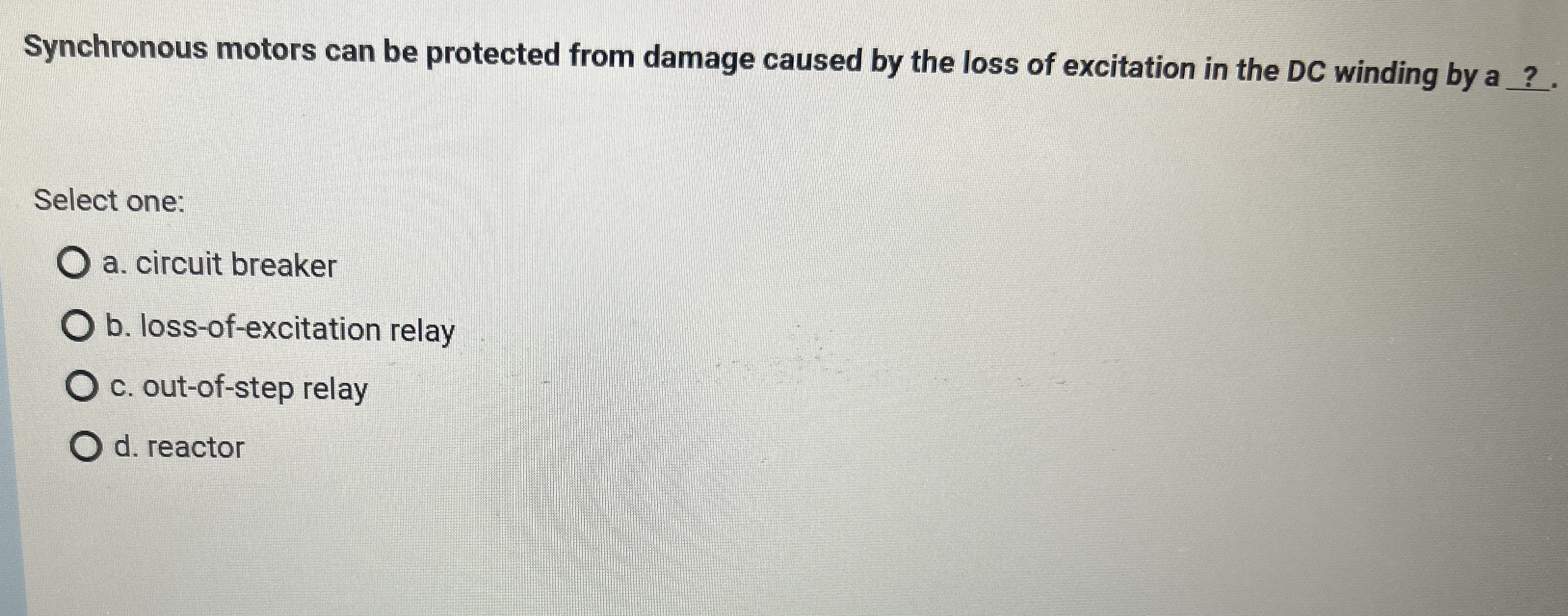 Synchronous motors can be protected from damage