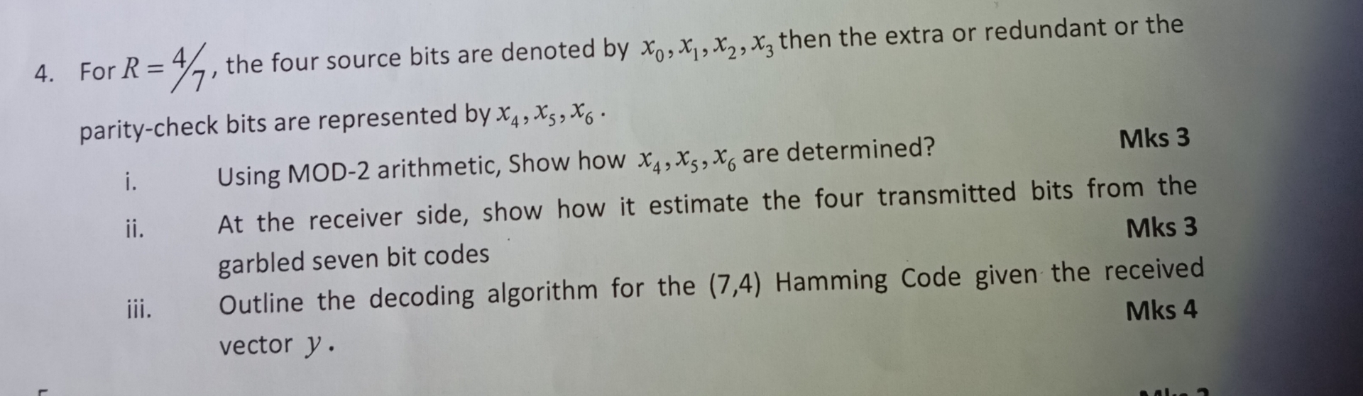 For R = 4 7 , the four source bits are denoted by