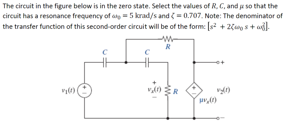 The circuit in the figure below is in the zero