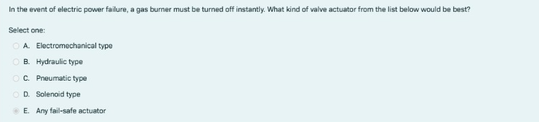 In the event of electric power failure, a gas