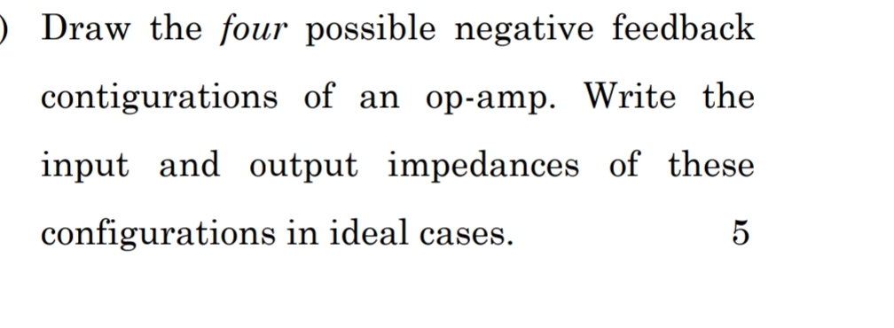 Draw the four possible negative feedback
