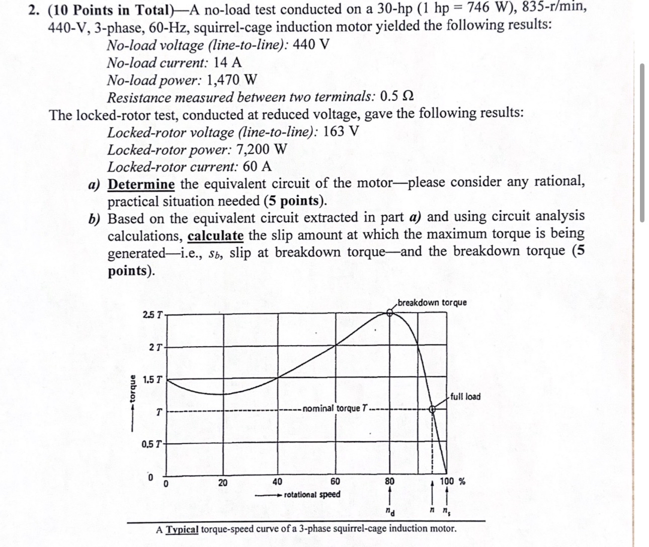 ( 1 0 Points in Total ) - A no - load test